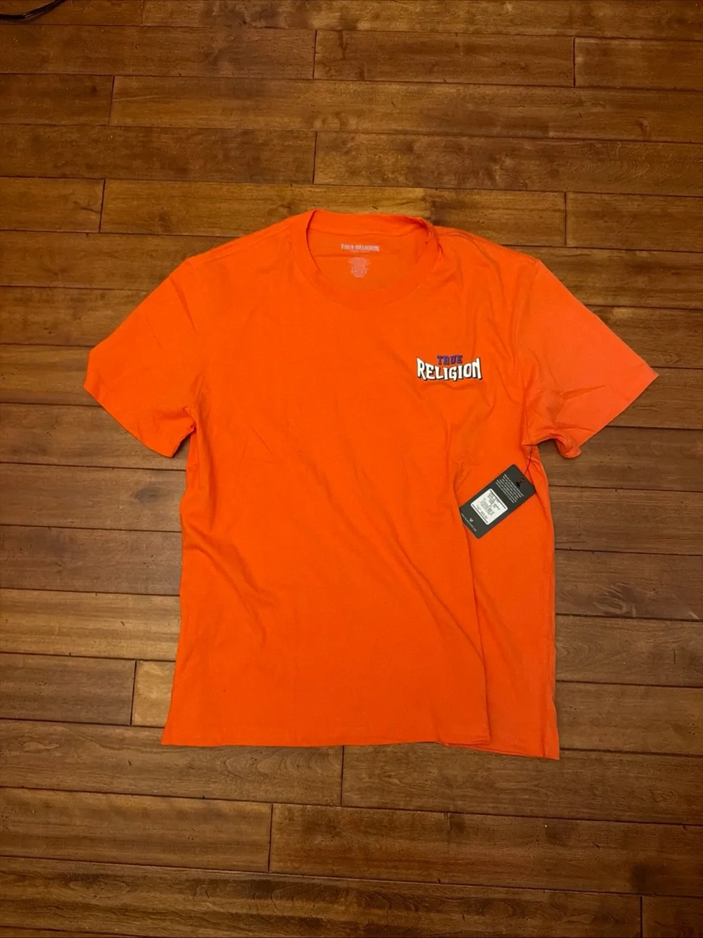 True Religion Silicone World Tour Tee XL Koi Orange Graphic T-Shirt NWT
